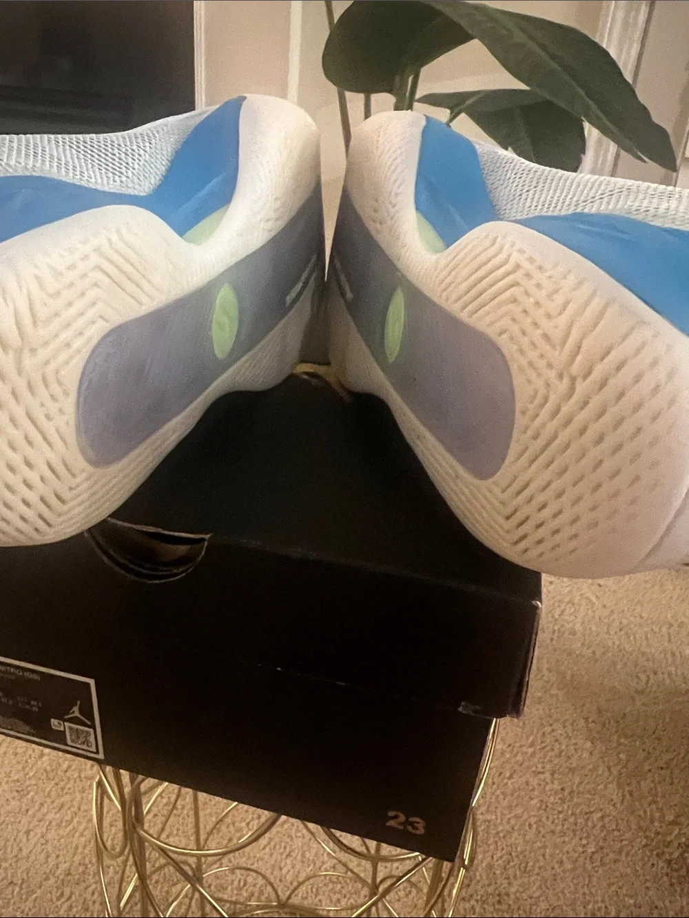 Jordan Men’s White Blue Green Low-Top Sneakers